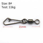 50pc Fishing Swivel & Clip 11kg-38kg