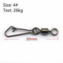 Load image into Gallery viewer, 50pc Fishing Swivel &amp; Clip 11kg-38kg
