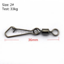 Load image into Gallery viewer, 50pc Fishing Swivel &amp; Clip 11kg-38kg
