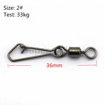 50pc Fishing Swivel & Clip 11kg-38kg