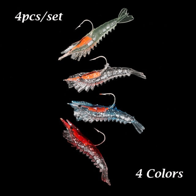 LAMELLIS 6Pcs 6cm/3G Artificial Fishing Lure Shrimp Prawn Soft Bait Fishing  Tackle Luminous Lifelike with Hook Red, Soft Plastic Lures -  Canada