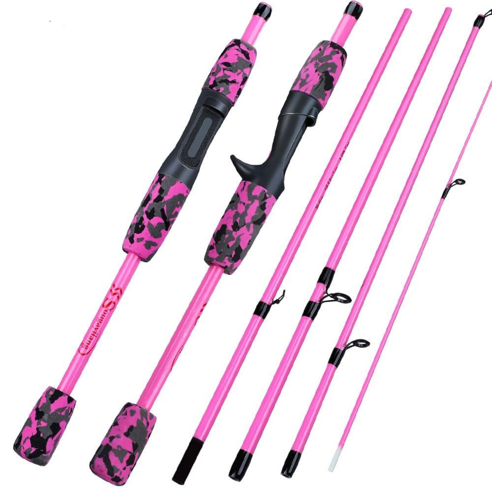 PINK FISHING ROD. 7 ft 2 Sections. Great for spinning or general use £18.45  - PicClick UK