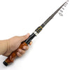 Carbon Telescopic Fishing Rod 1.8-2.7m Wooden Handle