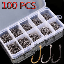 Carregar imagem no visualizador da galeria, 100pc Fishing Octopus Hook Gold/Silver/Black
