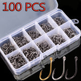 100pc Fishing Octopus Hook Gold/Silver/Black