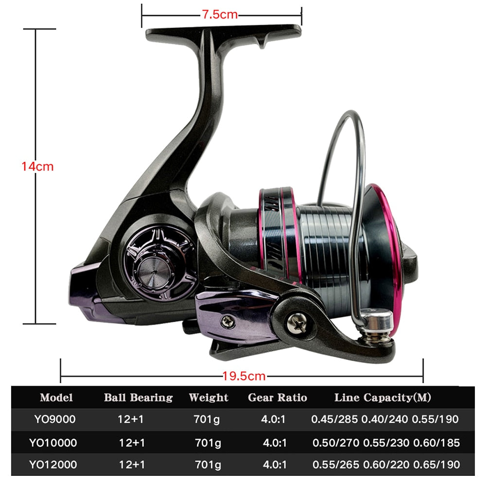 Heavy Duty Fishing Reel 9000/10000/12000 - Pink - Lamby Fishing