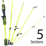 5 Sections Baitcasting/Spinning Rod 1.7m