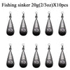 10pc Drop Shape Fishing Sinker 10/15/20g