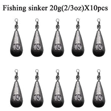 Load image into Gallery viewer, 10pc Drop Shape Fishing Sinker 10/15/20g
