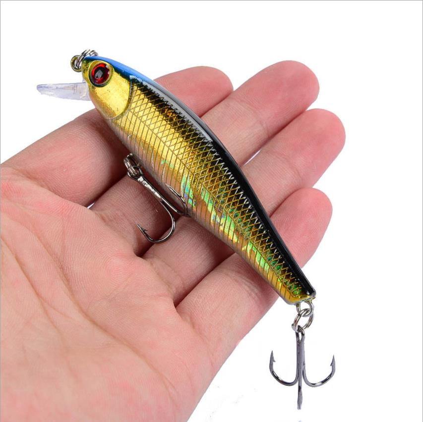 Soft Lure Minnow Fishing Bait 10cm/9g, Floating With Rattle Beads
