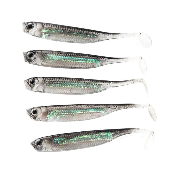 6pc 7/8/10cm Silver Soft Swimbait - Lamby Fishing