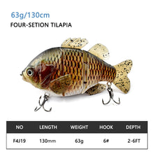 Load image into Gallery viewer, Super Realistic Fishing Lure Tilapia 13cm 63g
