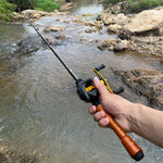 Wooden Handle Telescopic Fishing Rod