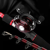 1.8-3.6m Telescopic Fishing Rod & Reel Combo Baitcasting/Spinning