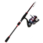 1.8-3.6m Telescopic Fishing Rod & Reel Combo Baitcasting/Spinning