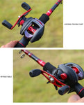 1.8-3.6m Telescopic Fishing Rod & Reel Combo Baitcasting/Spinning