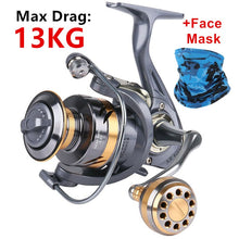 Cargar imagen en el visor de la galería, AR2000-7000 Spinning Fishing Reel Silver-Gold
