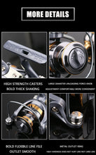 Cargar imagen en el visor de la galería, AR2000-7000 Spinning Fishing Reel Silver-Gold
