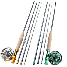 Load image into Gallery viewer, Fly Fishing Rod &amp; Reel Combo 2.7m Gold/Green Sense
