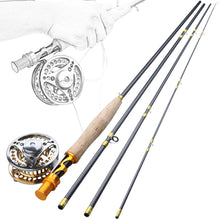 Load image into Gallery viewer, Fly Fishing Rod &amp; Reel Combo 2.7m Gold/Green Sense
