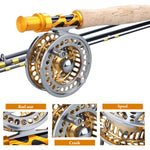 Fly Fishing Rod & Reel Combo 2.7m Gold/Green Sense