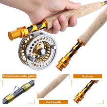 Load image into Gallery viewer, Fly Fishing Rod &amp; Reel Combo 2.7m Gold/Green Sense
