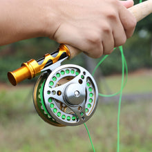 Load image into Gallery viewer, Fly Fishing Rod &amp; Reel Combo 2.7m Gold/Green Sense
