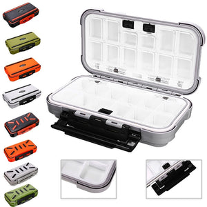 Double Sided Sealed Waterproof Fishing Tackle Tray ABS Plastic Lure Storage  Box- 