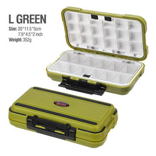 Carregar imagem no visualizador da galeria, Waterproof Double-Sided Fishing Tackle Box 3 Sizes S/M/L
