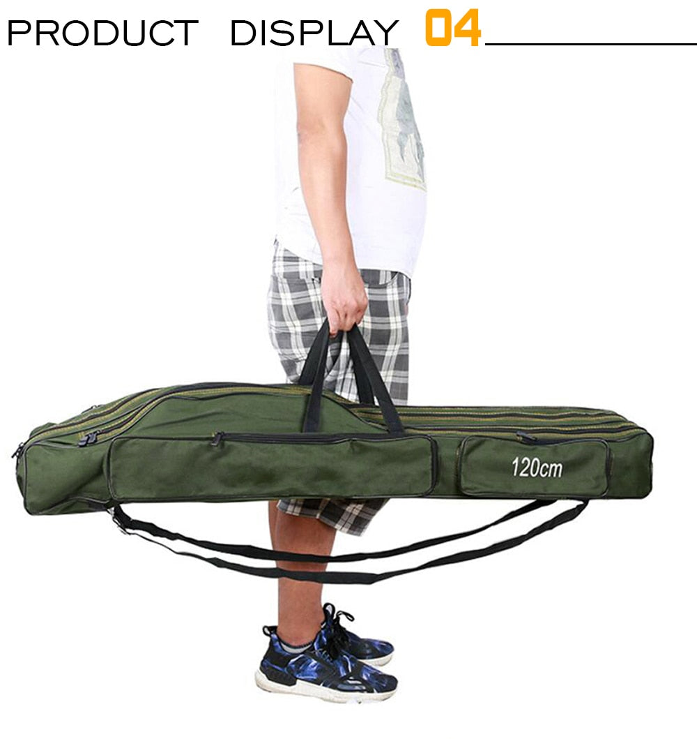 130cm/150cm Three Layers Fishing Bag Portable Folding Fishing Rod A9R8