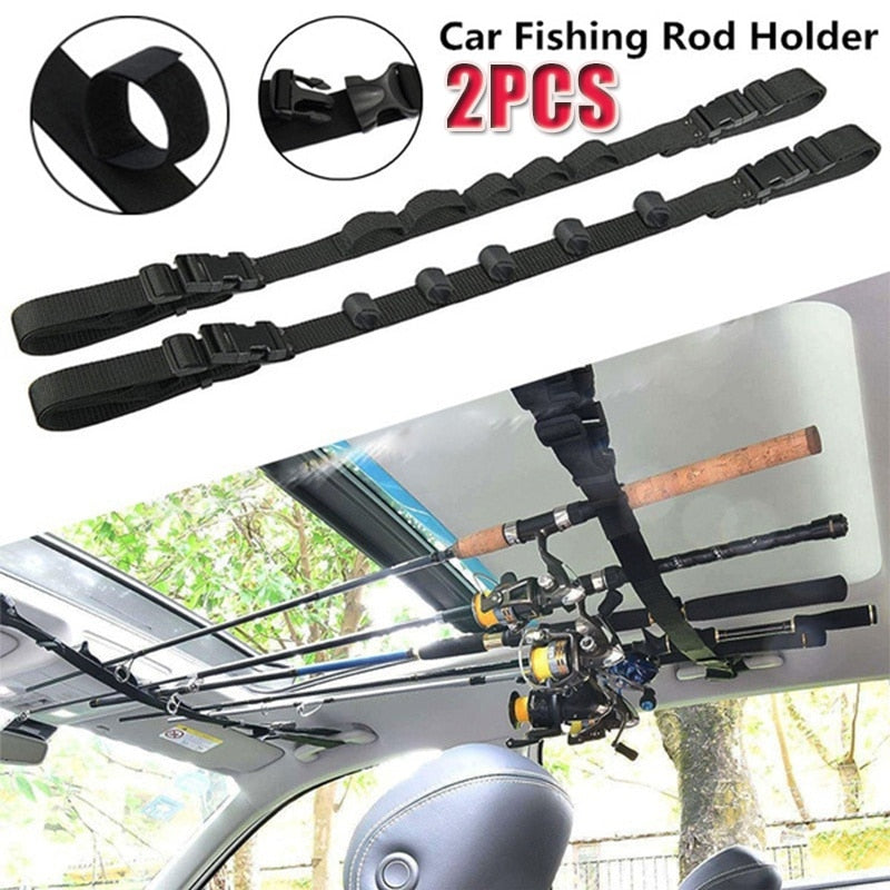 2pc Car Mounted Fishing Rods Holder
