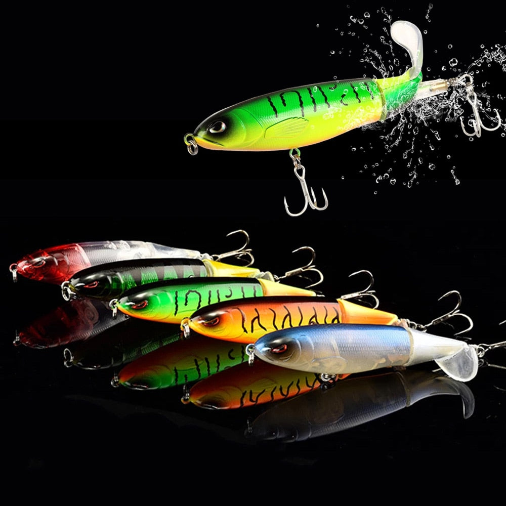  GUFIKY Lure Set 5-Pack Whopper Popper Fishing Lures Combo 5.13  inch/0.56 oz with Rotating Spins Tail for Bass,Trout,Walleye,Pike and Musky  Topwater Floating Hard Baits : Sports & Outdoors