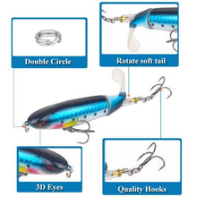 Cargar imagen en el visor de la galería, 5pc Topwater Lure Set 13-35g Whopper Plopper
