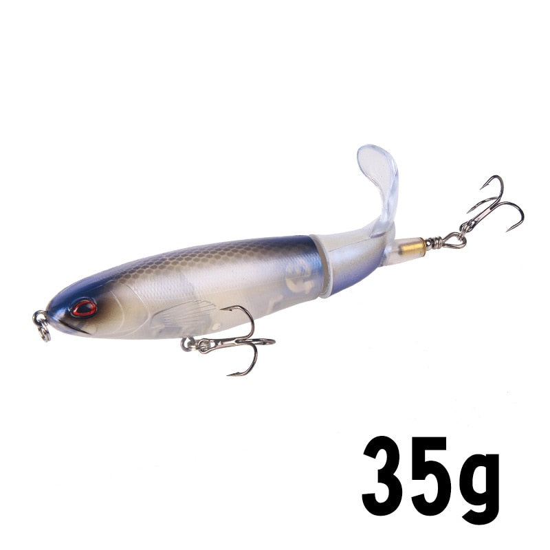 5pcs/set Whopper Popper 6cm/16.5g Topwater Fishing Lure Hard Bait Soft  Rotate Tail Wobble Lure Fishing Tackle