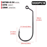 Fishing Jig Hook 1000pc 1/0-5/0