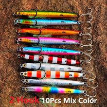 Load image into Gallery viewer, 10pc Long Metal Jig Bait 10-60g 6.5-11.5cm
