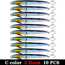 Load image into Gallery viewer, 10pc Long Metal Jig Bait 10-60g 6.5-11.5cm
