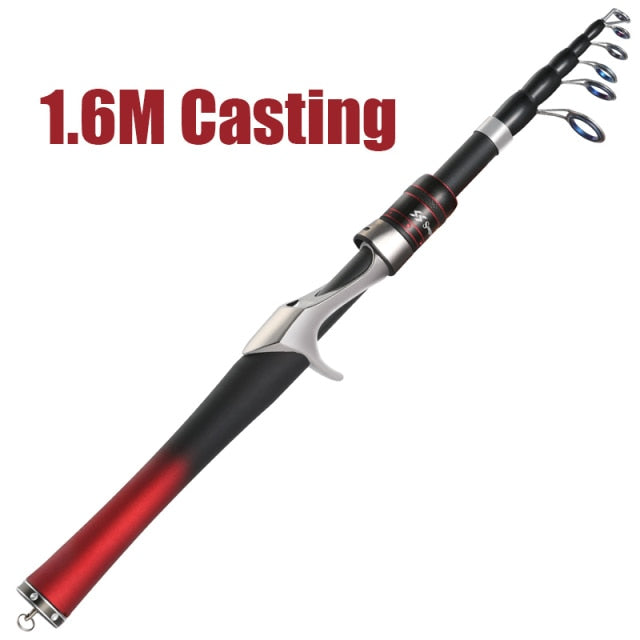 Adoolla Lure Telescoping Fishing Rod 1.3m/1.6m/1.8m Mini Ultralight Carbon  Fiber Portable Fishing Pole Gray Gun Handle 1.8 : : Sports &  Outdoors