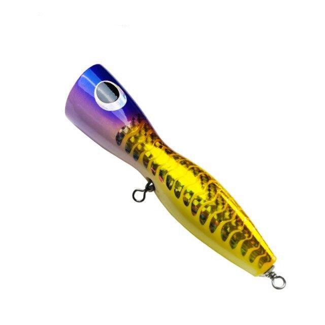 Popper Lure 20CM/116G Saltwater Fishing Lure Topwater Popper Lure  Artificial Bait 3D Eyes Big Game Hard Baits with Treble Hooks for GT  Striped Bass,Trout,Tuna,Kingfish (B), Topwater Lures -  Canada