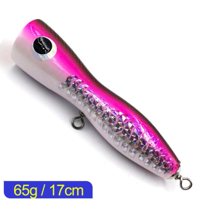 4 Pieces/Lot 115g/190g Popper Fishing Lure 3D Eyes Topwater Big Game  Saltwater Fishing Lure with Treble Hooks GT Bass Trout Tuna Kingfish  Artificial Bait (190g, A) : : Sports & Outdoors
