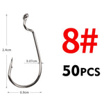 50pc Soft Bait Hooks #8-5/0