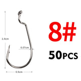 50pc Soft Bait Hooks #8-5/0