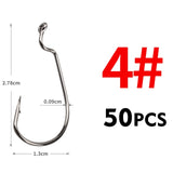 50pc Soft Bait Hooks #8-5/0