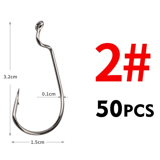 50pc Soft Bait Hooks #8-5/0 - Lamby Fishing