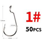 50pc Soft Bait Hooks #8-5/0