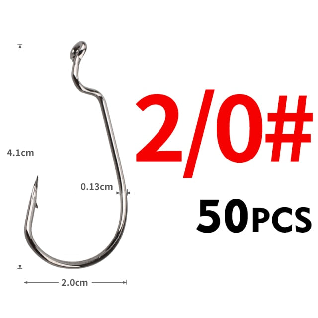 50pc Soft Bait Hooks #8-5/0 - Lamby Fishing