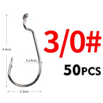 50pc Soft Bait Hooks #8-5/0