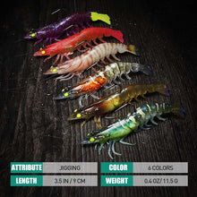 Charger l&#39;image dans la galerie, 6pc Shrimp Fishing Lure with Hooks
