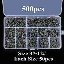 Cargar imagen en el visor de la galería, 300-1000pcs Fish Hook Barbed 3#-12#
