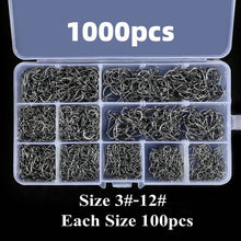 Cargar imagen en el visor de la galería, 300-1000pcs Fish Hook Barbed 3#-12#
